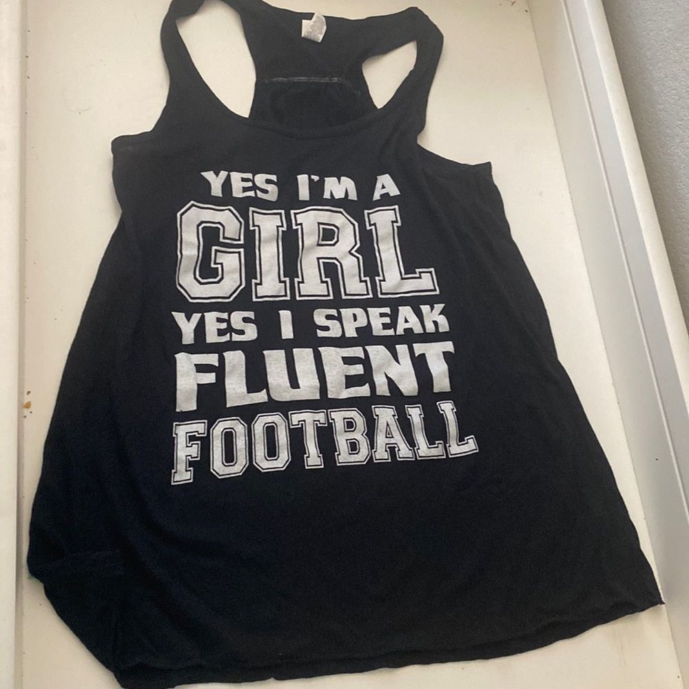 Woman’s Slogan Tank Top Medium Black
